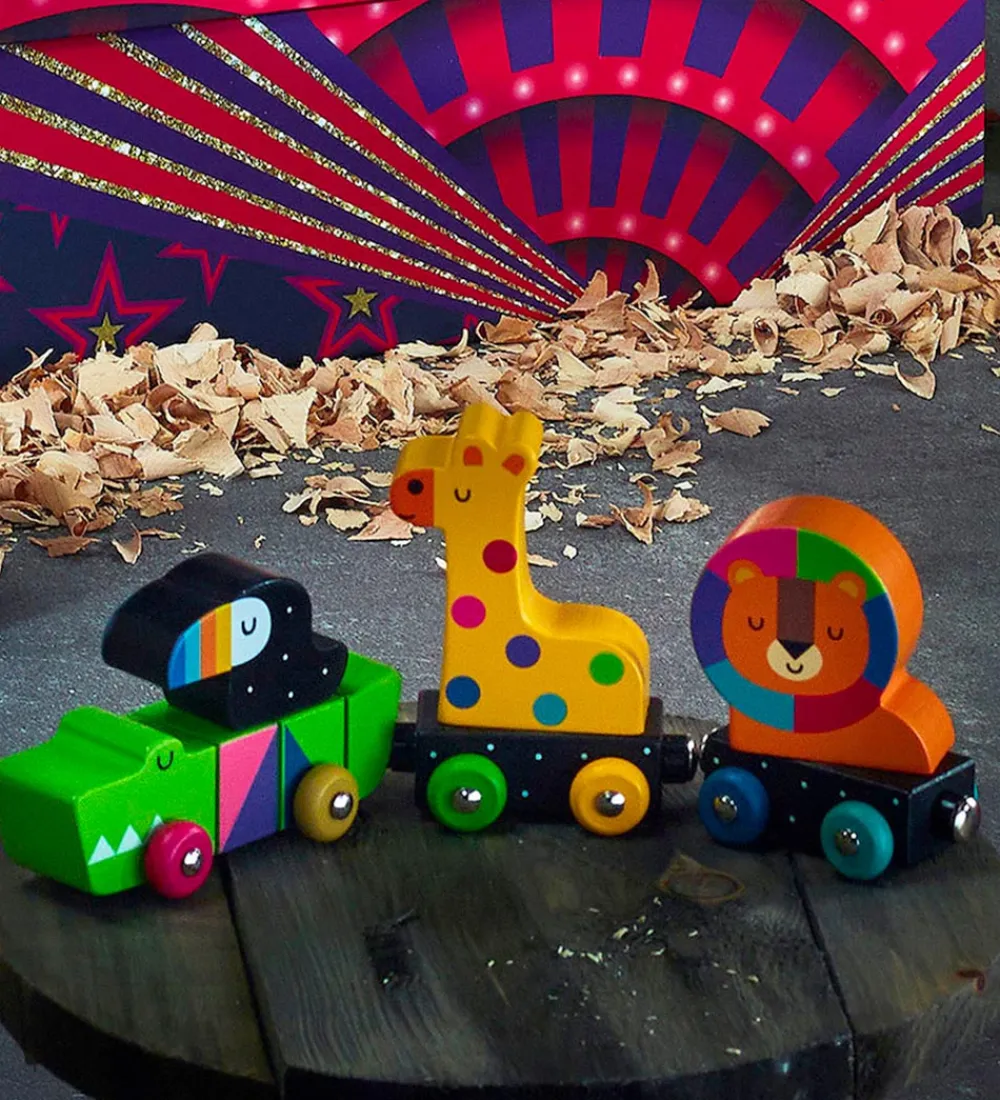 Vilac Trælegetøj>Tog - Træ - 8 Dele - Tog Med Dyr