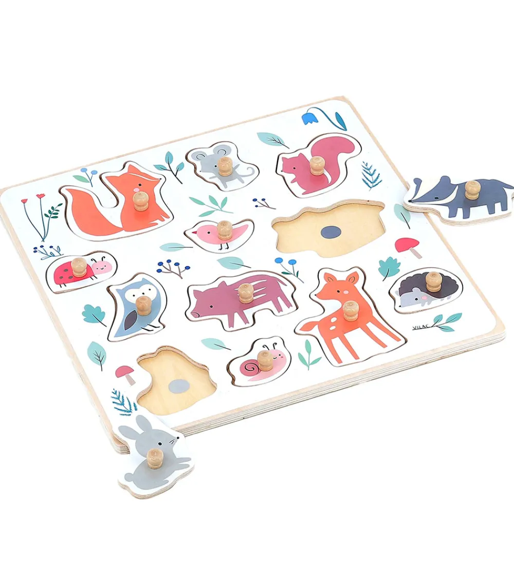 Vilac Puslespil>Træpuslespil - 12 Brikker - Skovens Dyr