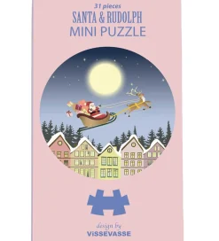 Vissevasse Puslespil>Puslespil - Mini - 11x11 cm - 31 Brikker - Santa & Ru