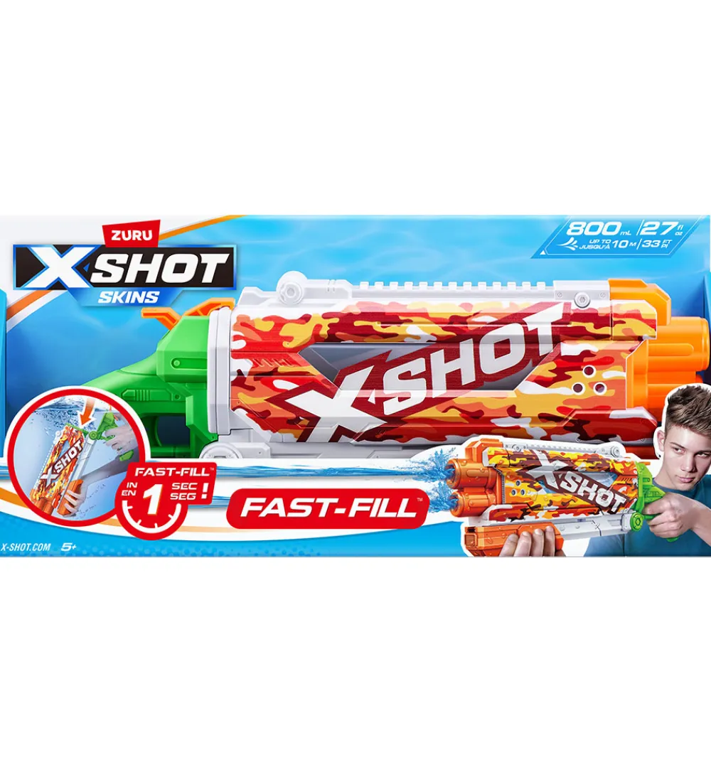 X-SHOT Udeleg Og Udendørs Legetøj|Vandleg>Vandpistol - Skins Pump Action Fast-Fill - 800 ml - Sun C