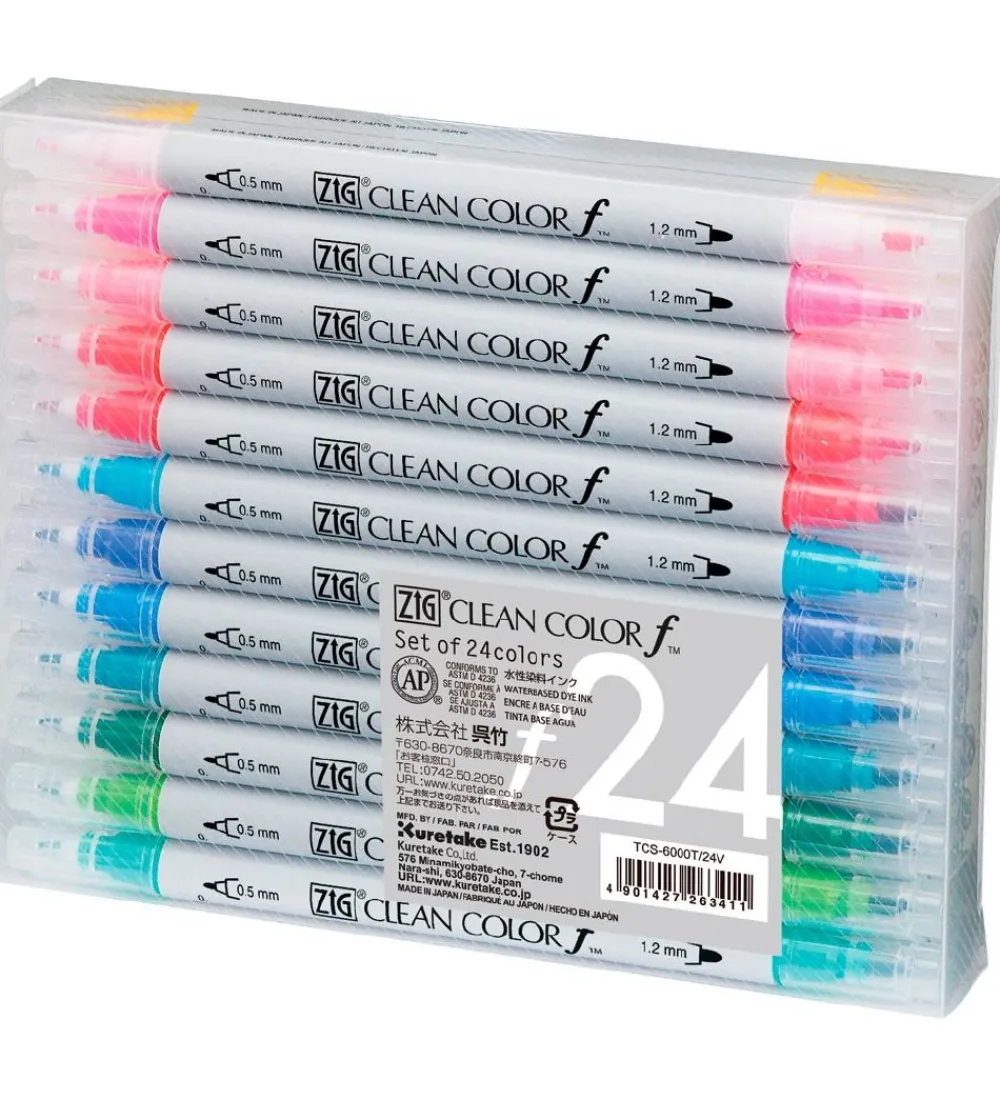 Zig Tuscher Og Farver>Tuscher - Clean Color Pen - 24 Stk